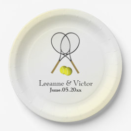 Plato De Papel Boda de tenis personalizado