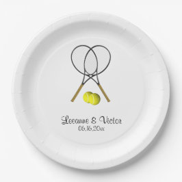 Plato De Papel Boda de tenis personalizado