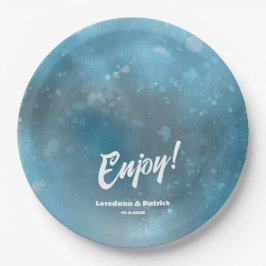 Plato De Papel Boda Deep Blue Sea