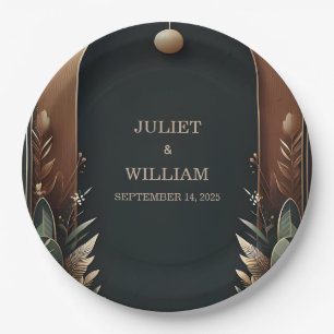 Plato De Papel Boda del Arco de Granjas Rústicas de Bosque de Mad