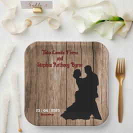 Plato De Papel Boda del carpintero