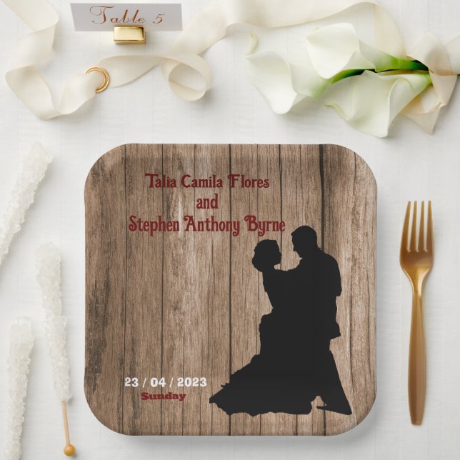 Plato De Papel Boda del carpintero (Boda)