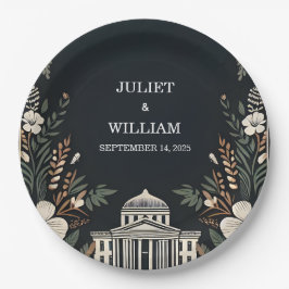 Plato De Papel boda del juzgado de Boho de los años 70 y 80