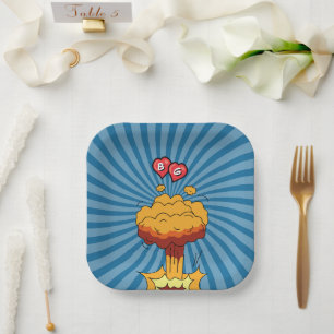 Plato De Papel Boda del libro de historietas colorido pop Art