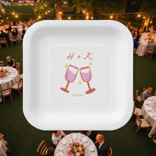 Plato De Papel Boda del Partido de Compromiso de Saludos