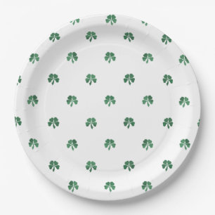Plato De Papel Boda del trébol de cuatro hojas del día de San Pat