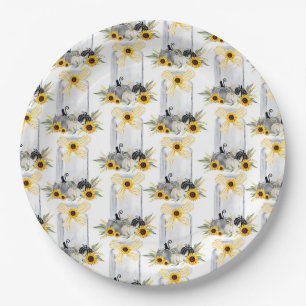 Plato De Papel Boda Dinnerware Recepcion Rustic Sunflowers