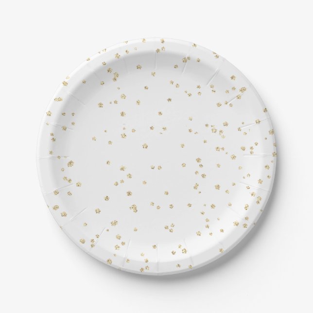 Plato De Papel Boda Dorado Brillante (Anverso)