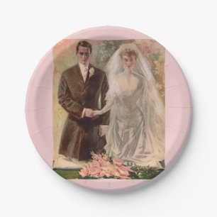 Plato De Papel boda eduardiano de 1906
