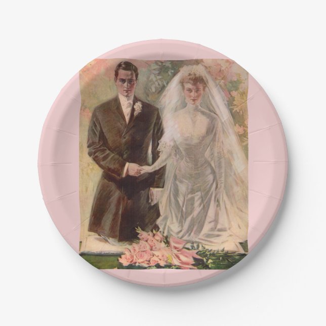 Plato De Papel boda eduardiano de 1906 (Anverso)