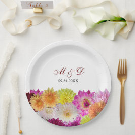 Plato De Papel Boda elegante de Dahlia Florals