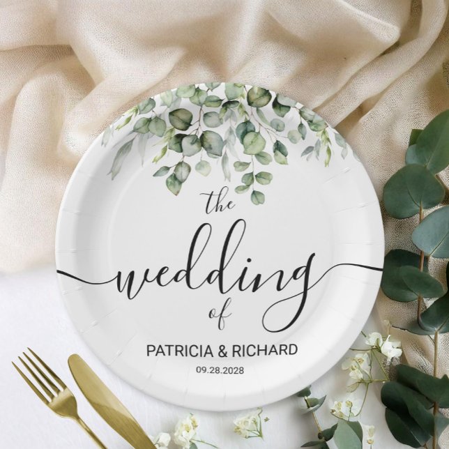 Plato De Papel Boda elegante de la vegetación (Subido por el creador)