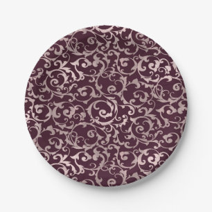 Plato De Papel Boda elegante de princesa con frambuesa y dorado r