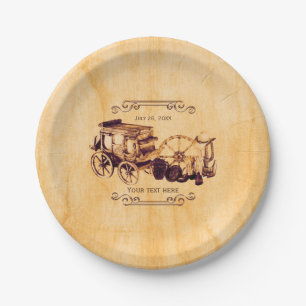 Plato De Papel Boda Elegante Vintage Occidental Campestre