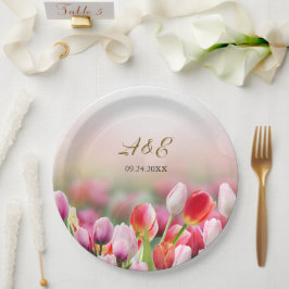 Plato De Papel Boda elegante y colorido de Tulip Florals