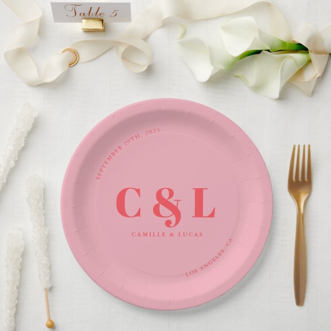 Plato De Papel Boda elegante y de moda (Boda)