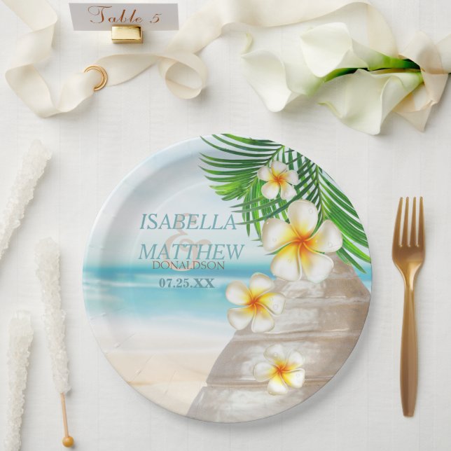 Plato De Papel Boda en la playa (Boda)