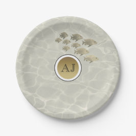 Plato De Papel Boda en la Playa Tropical