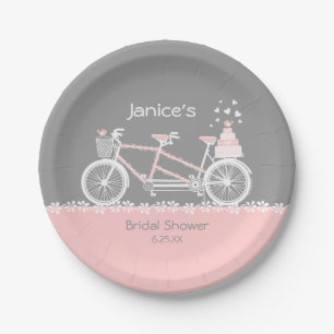 Plato De Papel Boda en tándem de la bicicleta