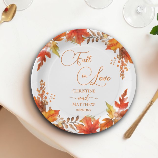 Plato De Papel Boda Floral Boho Elegante de Otoño (Subido por el creador)