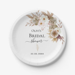 Plato De Papel Boda floral de Moda bohemia