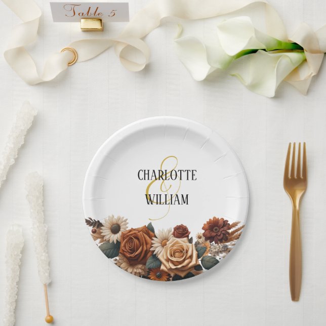 Plato De Papel Boda floral de Moda rusa (Boda)