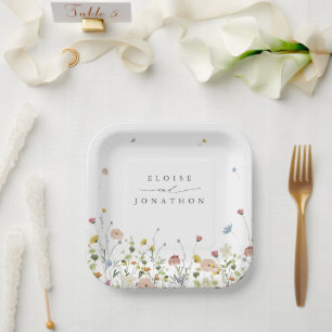 Plato De Papel Boda floral floral de primavera