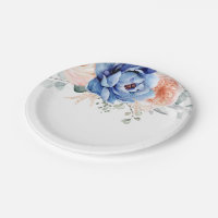 Boda floral rosa Rubor con pizarra azul turbia