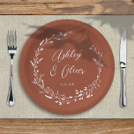 Plato De Papel Boda floral rústico Boho Terracotta<br><div class="desc">Este elegante plato de papel para bodas presenta un bonito fondo de terracota con flores silvestres dibujadas a mano y una tipografía elegante en blanco. Es un diseño perfecto para una boda rústica y elegante y se coordina con nuestra colección Rustic Wildflowers ...  Vea la colección para más artículos!</div>