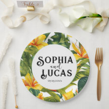 Boda floral tropical amarillo