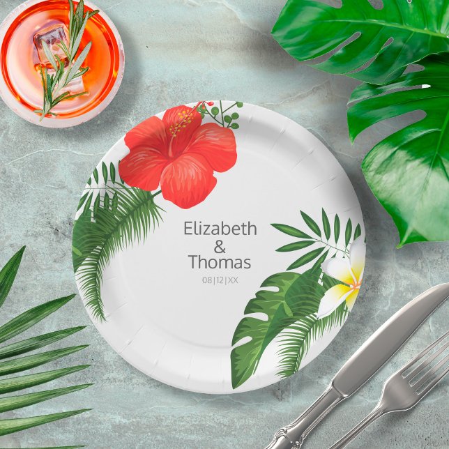 Plato De Papel Boda floral tropical ID475 (Subido por el creador)