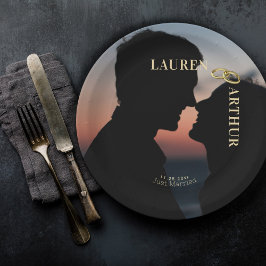 Plato De Papel Boda fotográfico mínimo de ultraModa moderna