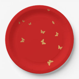 PLATO DE PAPEL BODA GOLDEN BUTTERFLIES