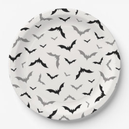 Plato De Papel Boda Gótico Halloween Black Bat