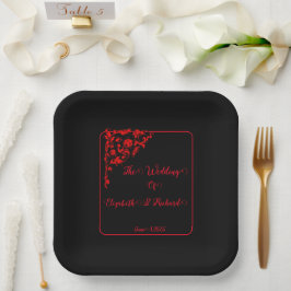 Plato De Papel Boda gótico oscuro