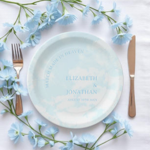 Plato De Papel Boda hecha en el cielo