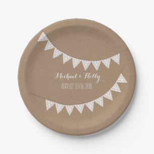 Plato De Papel Boda inspirada de papel de tarjetas del empavesado