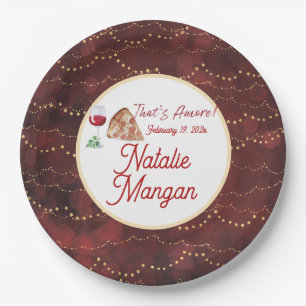 Plato De Papel Boda Italiana de Estilo Amore Desayuno