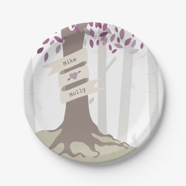 Plato De Papel Boda Lavender Woodland (Anverso)