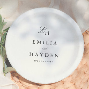 Plato De Papel Boda Minimalista Boho Sencilla