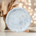 Plato De Papel Boda minimalista floral azul acuarela<br><div class="desc">Placas de papel boda minimalistas florales de color azul acuático que coincidan con los elementos disponibles.</div>