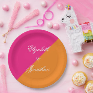 Plato De Papel Boda minimalista Vibrante Sunrise Mezcla y combina