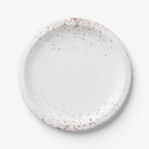 Plato De Papel Boda Moderna Chic Glam Rosa Dorado