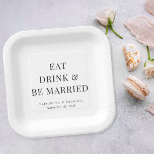 Plato De Papel Boda Moderna Come Bebe y Cásate
