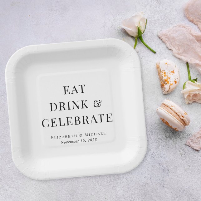 Plato De Papel Boda moderna comer beber celebrar (Subido por el creador)