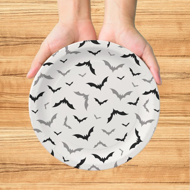 Plato De Papel Boda Murciélago Negro Gótico Vintage (Subido por el creador)