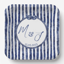 Plato De Papel Boda Náutico Costero