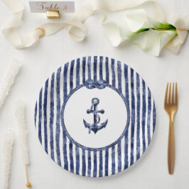 Plato De Papel Boda Náutico Costero