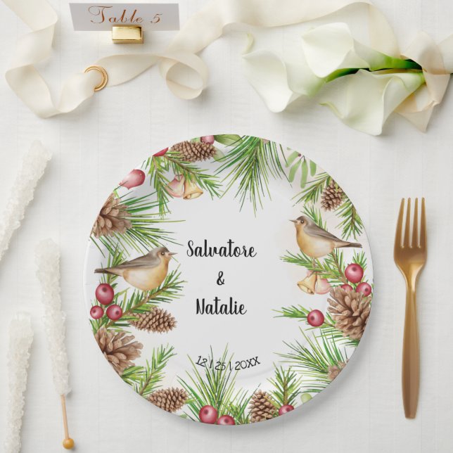 Plato De Papel Boda navidades - Recepción de boda nupcial (Boda)