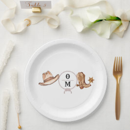 Plato De Papel Boda occidental Rustic Cowboy Boda